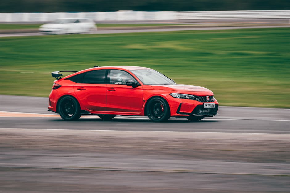 red honda civic driving red honda civic driving